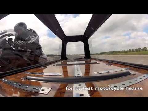 World Record Fastest Motorcycle Hearse 126.6mph - Suzuki Hayabusa sidecar hearse - Guinness