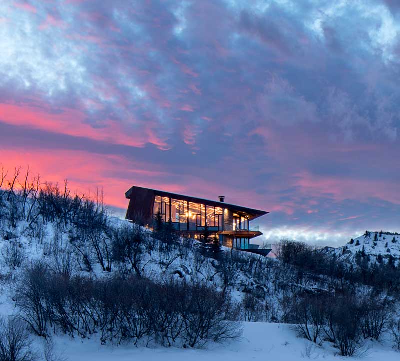 Panoramic views of Snowmass Mountain from the Owl Creek residence