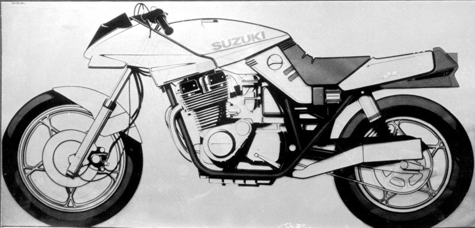 Early Suzuki Katana concept drawing